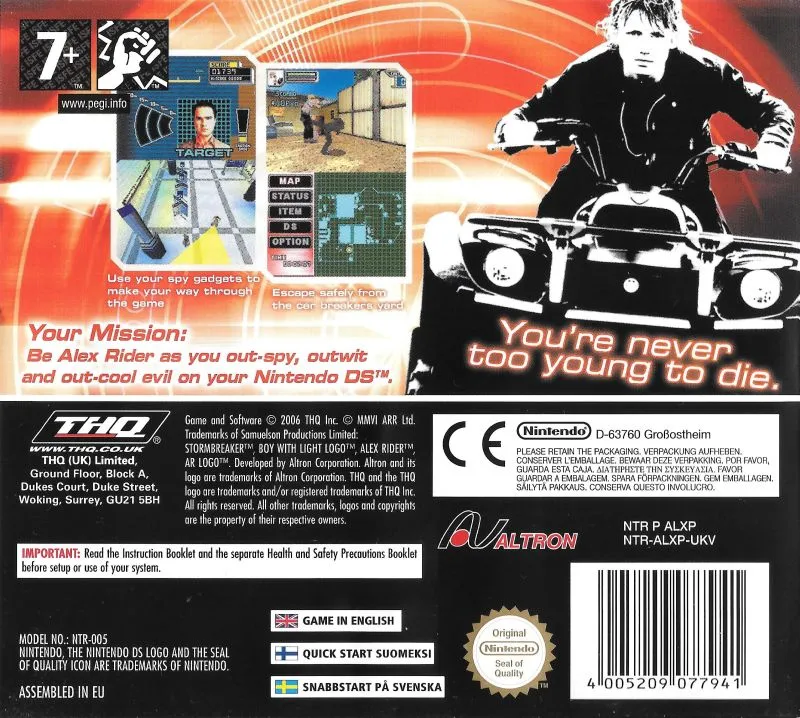 Alex Rider: Stormbreaker box back