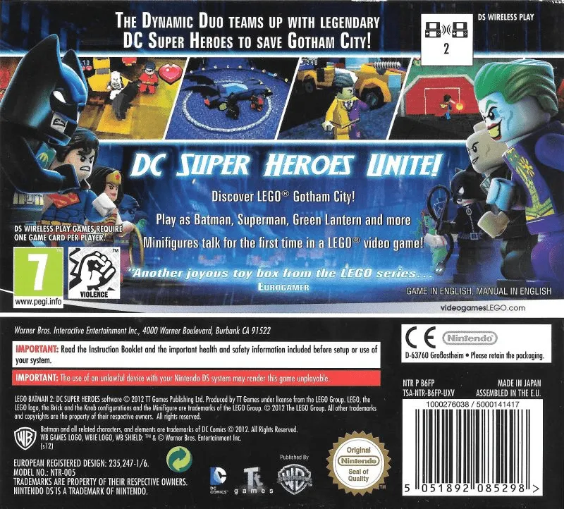 LEGO Batman 2: DC Super Heroes box back