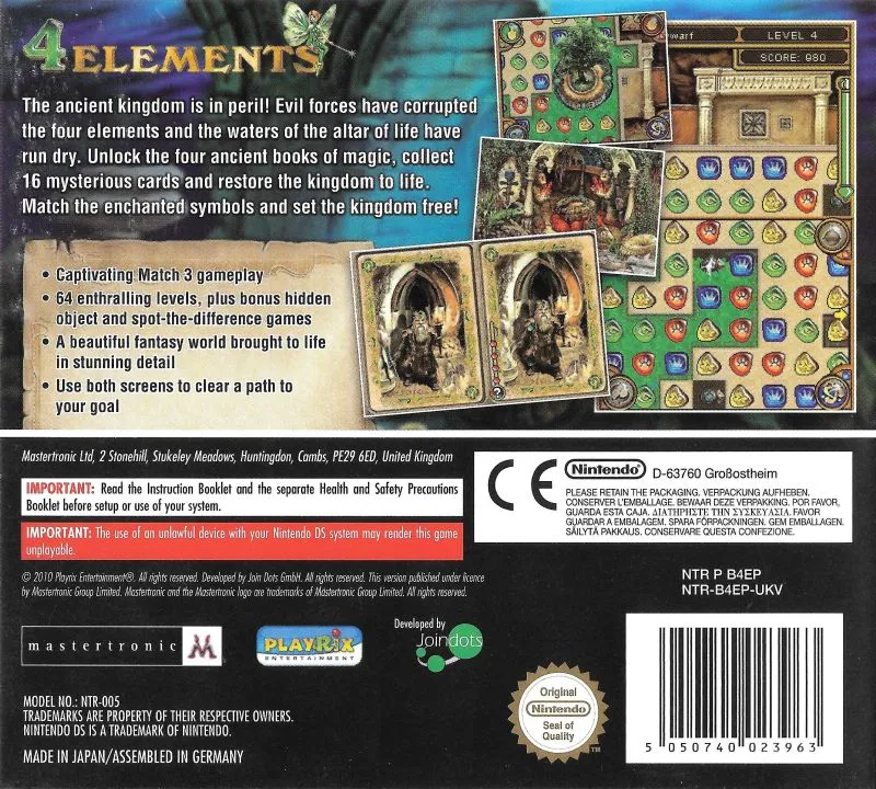 Gem Quest: 4 Elements box back