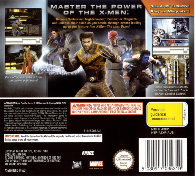 X-Men: The Official Game box back