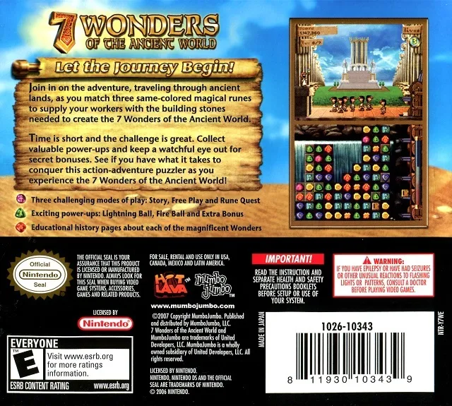 7 Wonders of the Ancient World box back