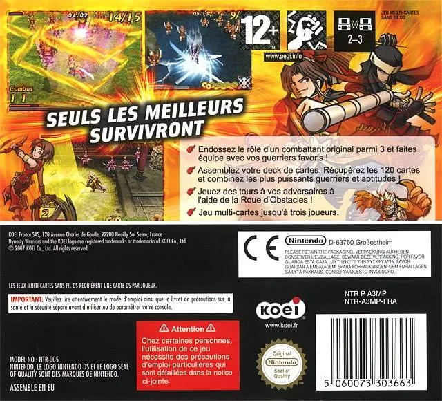 Dynasty Warriors DS: Fighter's Battle box back