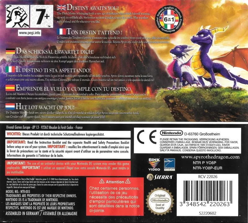 The Legend of Spyro: Dawn of the Dragon box back
