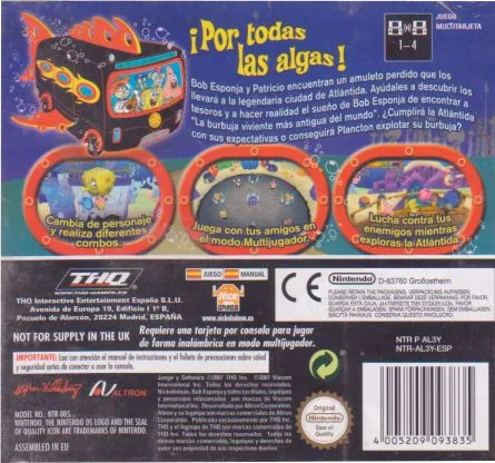 SpongeBob's Atlantis SquarePantis box back