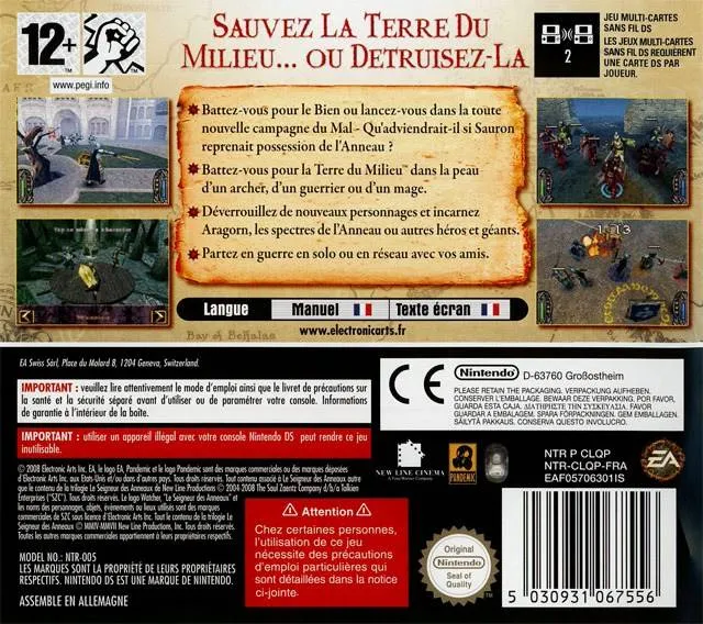 The Lord of the Rings: Conquest box back