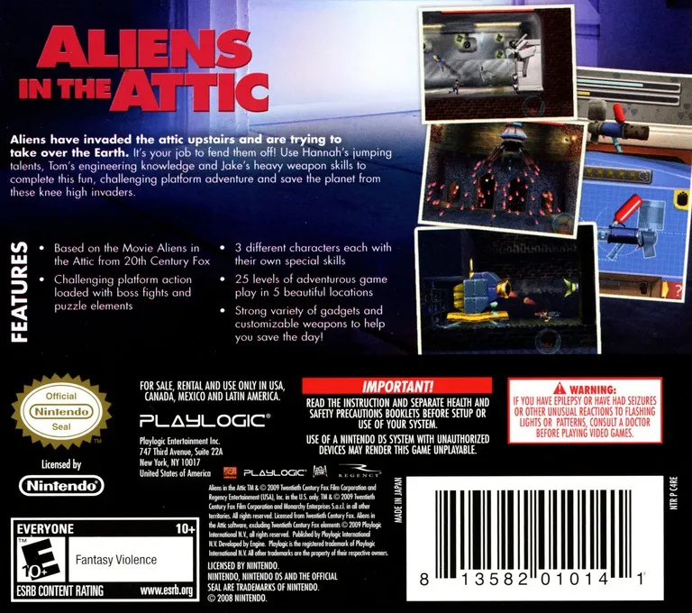 Aliens in the Attic box back