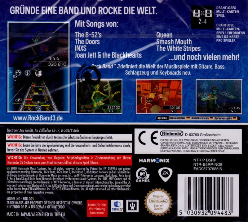 Rock Band 3 box back