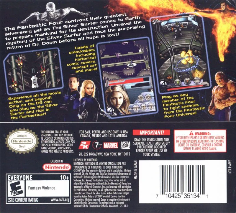 Fantastic Four: Rise of the Silver Surfer box back