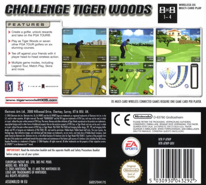Tiger Woods PGA Tour box back