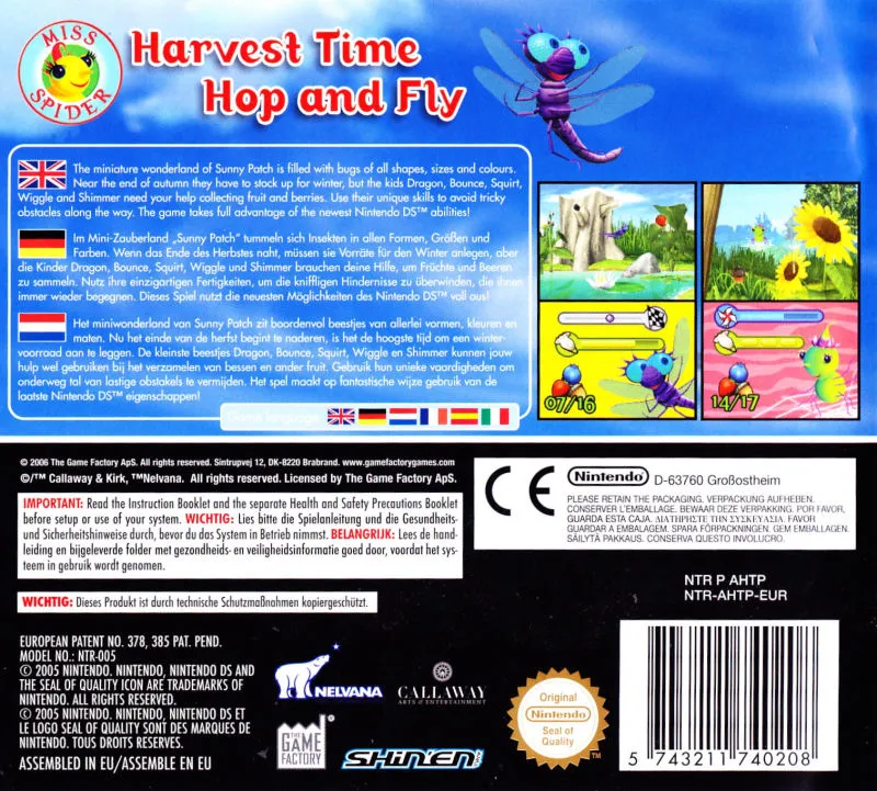 Miss Spider's Sunny Patch Friends: Harvest Time Hop and Fly box back