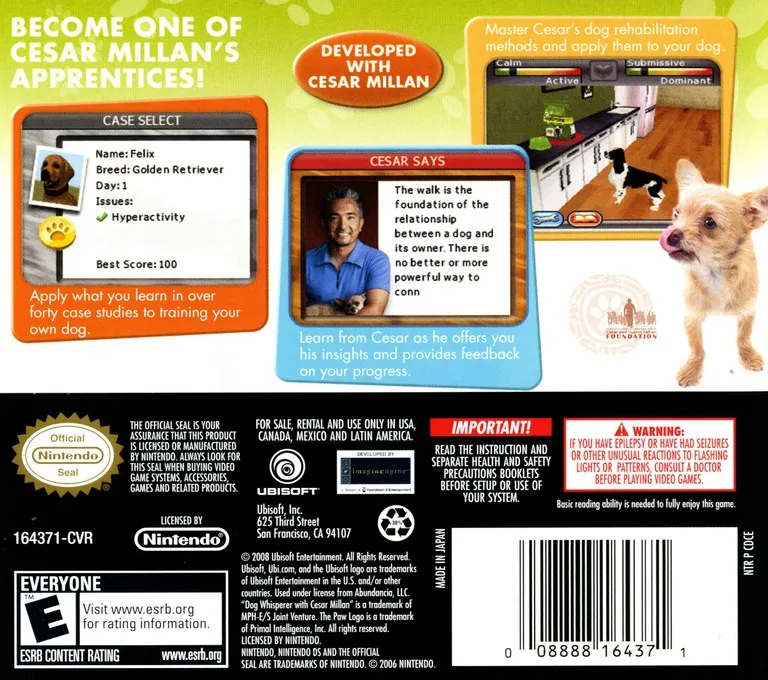 Cesar Millan's Dog Whisperer box back