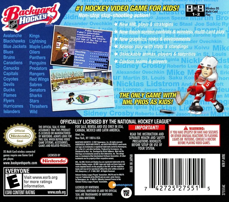 Backyard Hockey box back