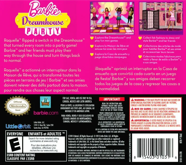 Barbie Dreamhouse Party box back