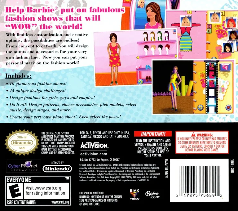 Barbie Fashion Show: An Eye for Style box back