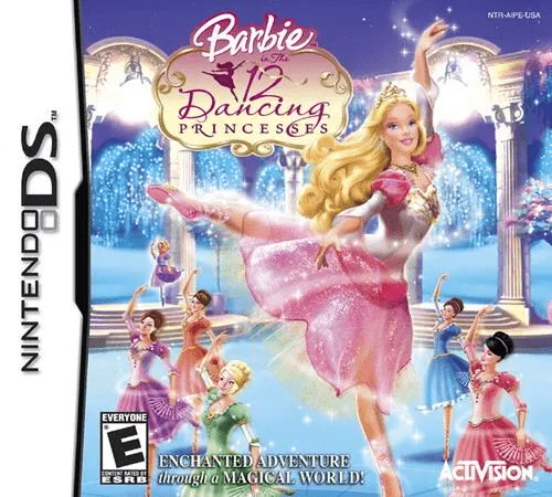 Barbie in The 12 Dancing Princesses cover art for Nintendo DS