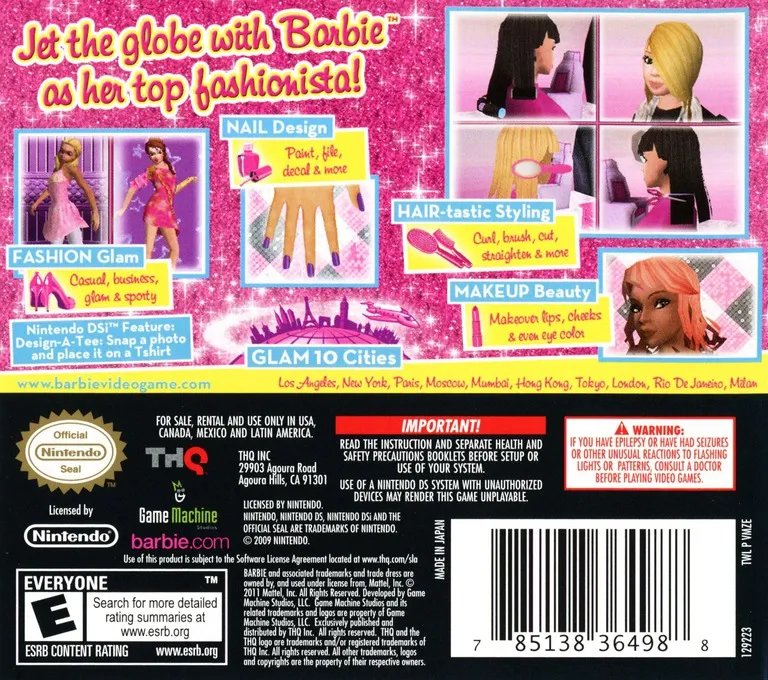 Barbie: Jet, Set & Style box back