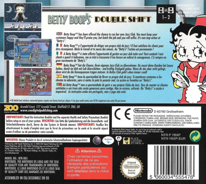 Betty Boop's Double Shift box back