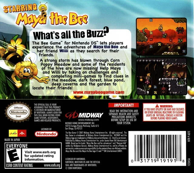 The Bee Game box back