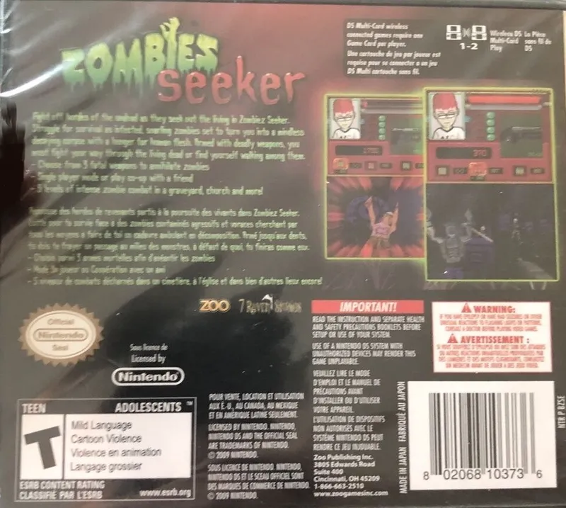 Zombies Seeker box back
