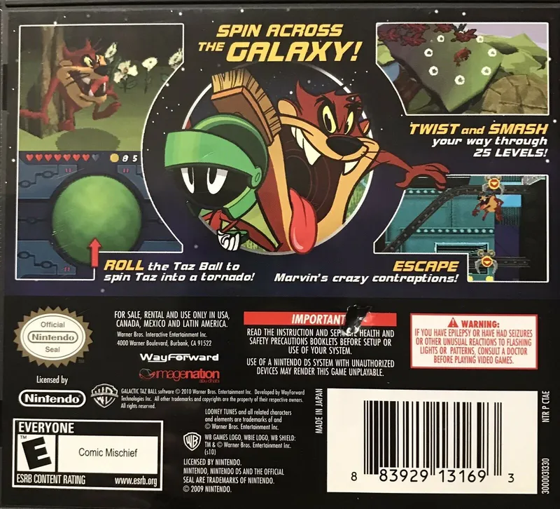 Galactic Taz Ball box back