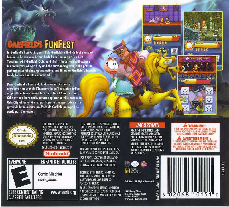 Garfield's Fun Fest box back