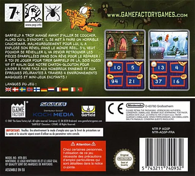 Garfield's Nightmare box back