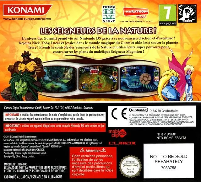 Gormiti: The Lords of Nature! box back