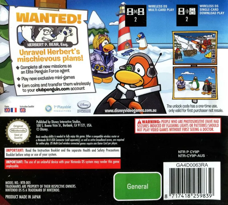 Club Penguin: Herberts Revenge box back