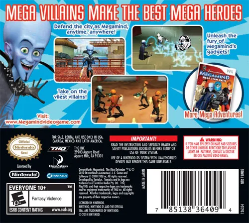 Megamind: The Blue Defender box back