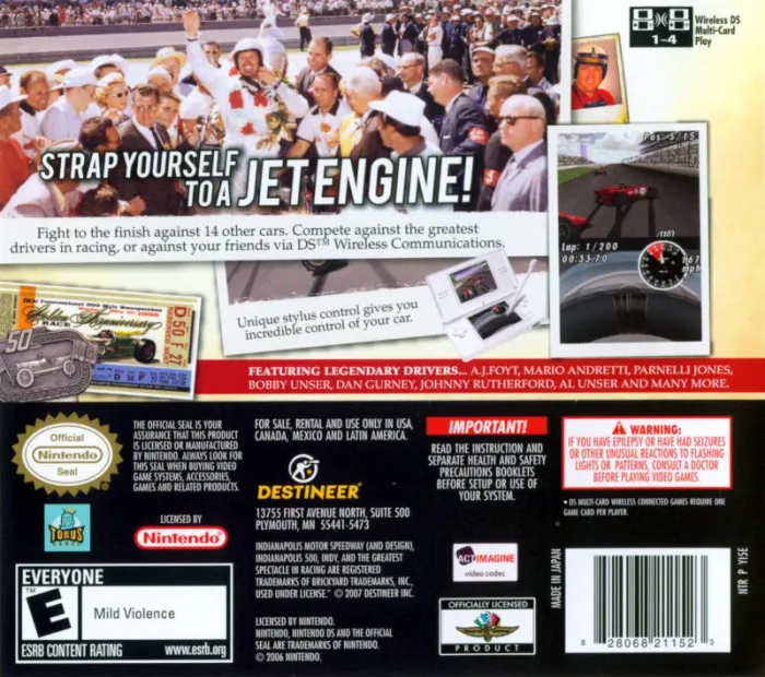 Indianapolis 500 Legends box back