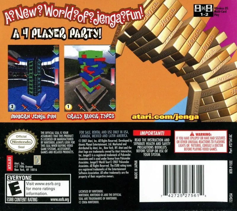 Jenga World Tour box back
