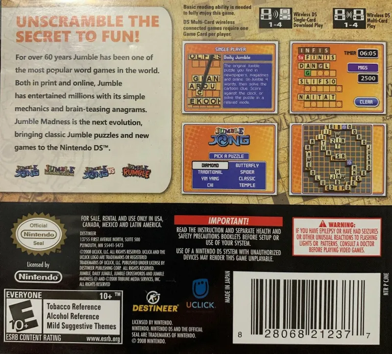 Jumble Madness box back