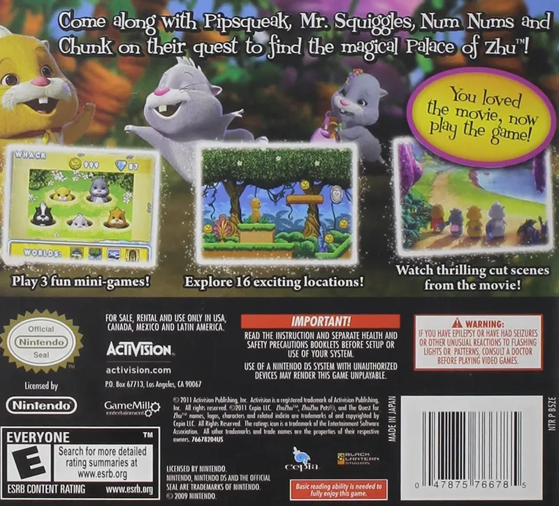 Zhu Zhu Pets: Quest for Zhu box back