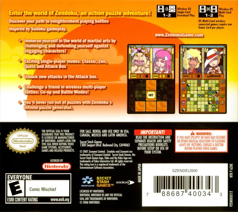 Zendoku box back