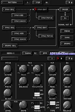 Backdrop artwork for KORG DS-10 Synthesizer
