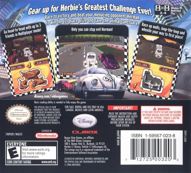 Herbie: Rescue Rally box back