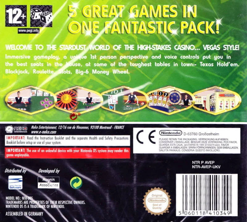 Vegas Casino box back