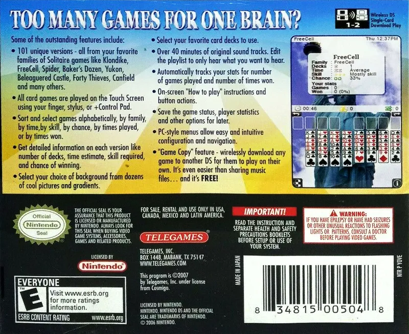 Solitaire Overload box back