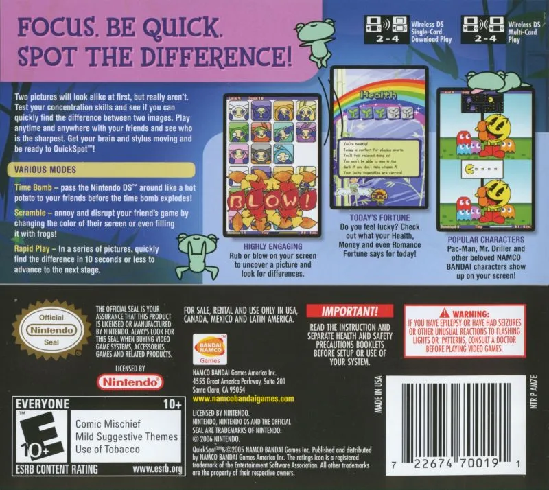 QuickSpot box back
