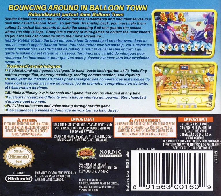 Reader Rabbit: Kindergarten box back