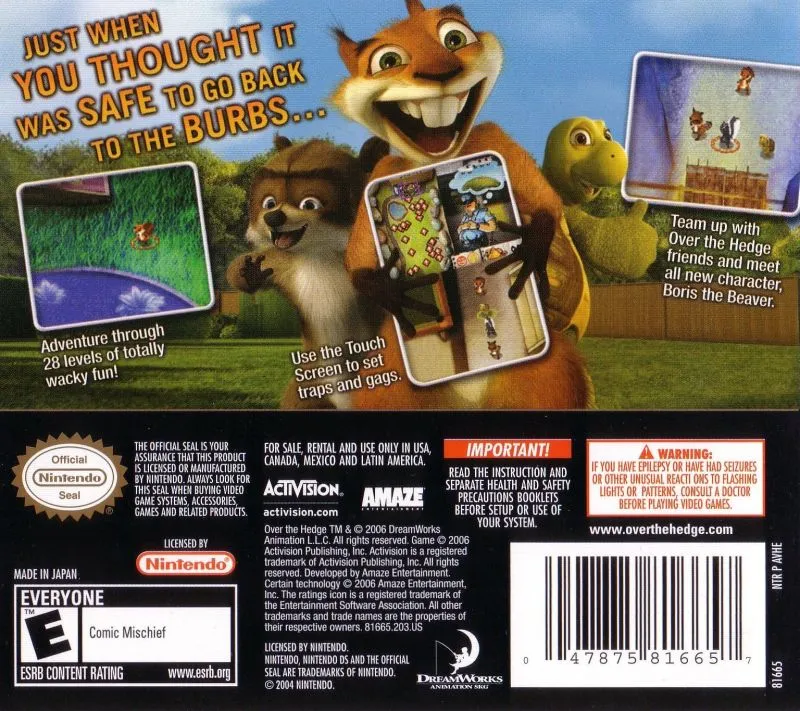 Over the Hedge: Hammy Goes Nuts box back