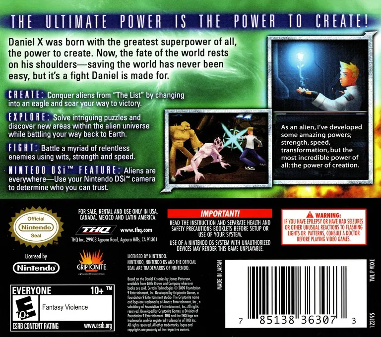 Daniel X: The Ultimate Power box back