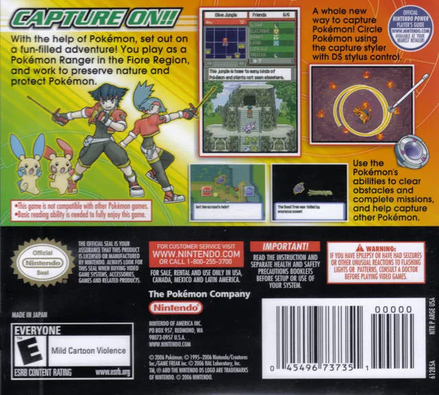 Pokémon Ranger box back