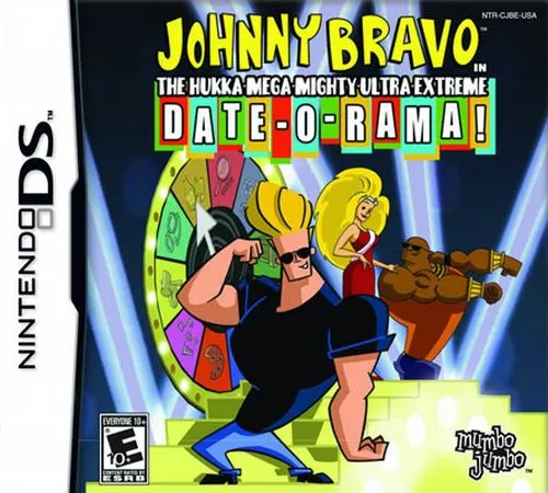 Johnny Bravo in the Hukka-Mega-Mighty-Ultra-Extreme Date-O-Rama! cover art for Nintendo DS
