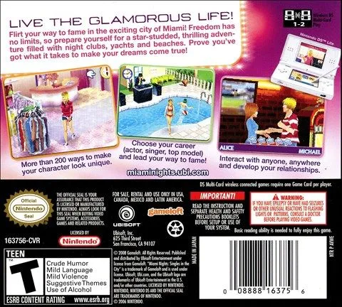 Miami Nights: Singles in the City box back