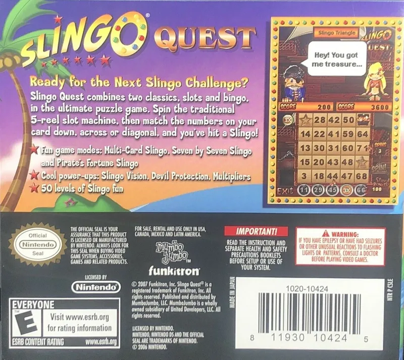 Slingo Quest box back