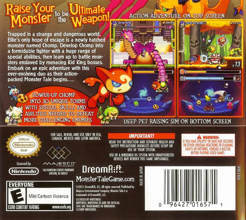Monster Tale box back