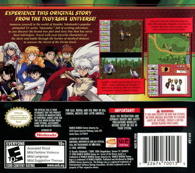 Inuyasha: Secret of the Divine Jewel box back