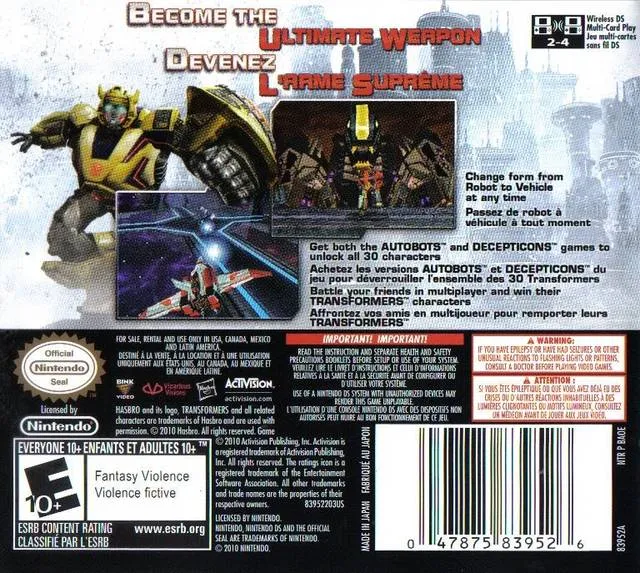 Transformers: War for Cybertron: Autobots box back