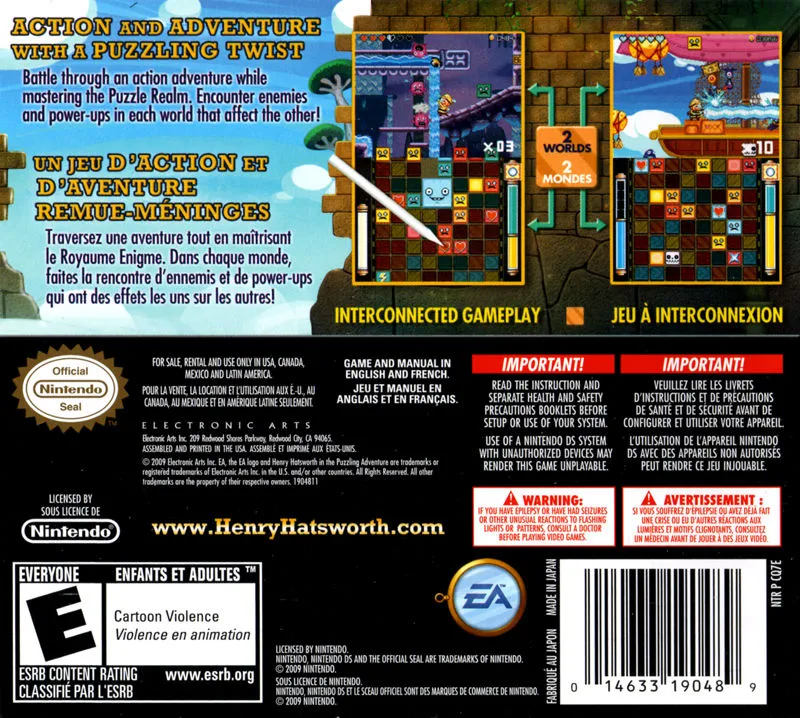 Henry Hatsworth in the Puzzling Adventure box back